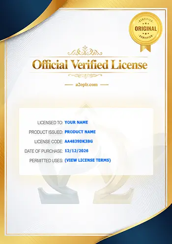 Official PLR License Certificate Preview